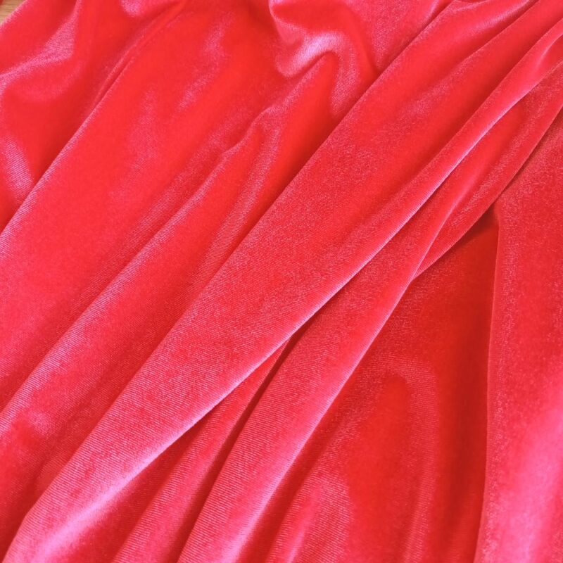 Tapado Kimono Largo Verona Coral Terciopelo Maria Paskaro
