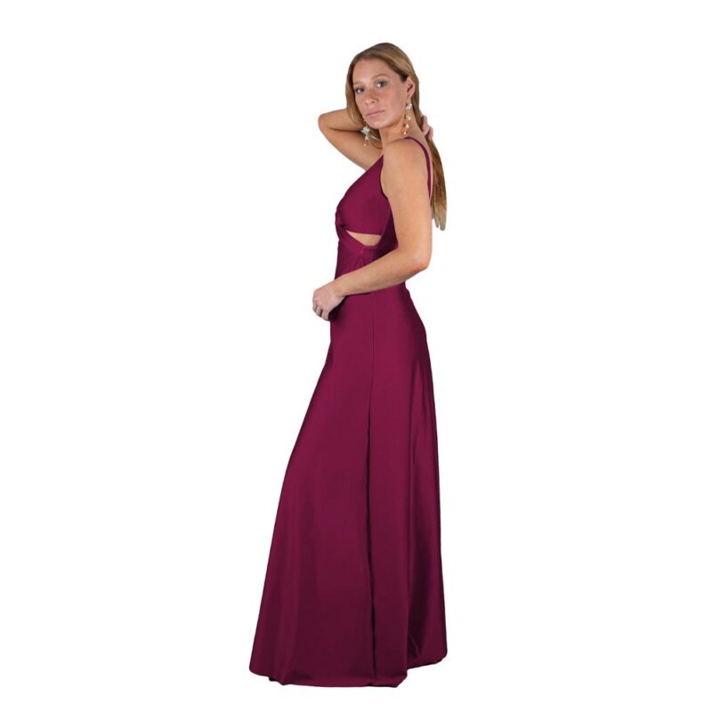 Vestido Largo Algarve Cherry Lycra Dupont Maria Paskaro
