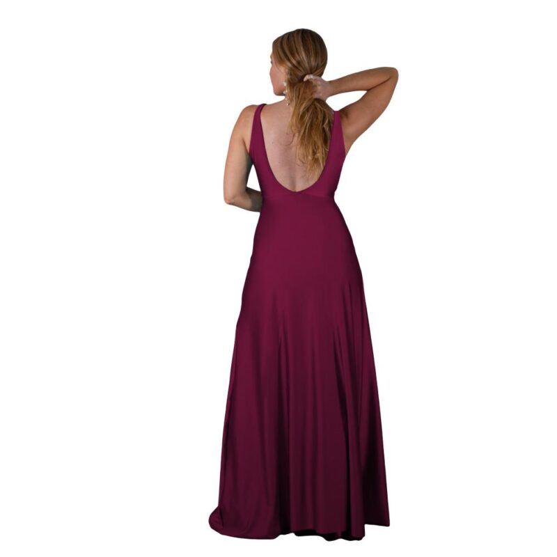 Vestido Largo Algarve Cherry Lycra Dupont Maria Paskaro