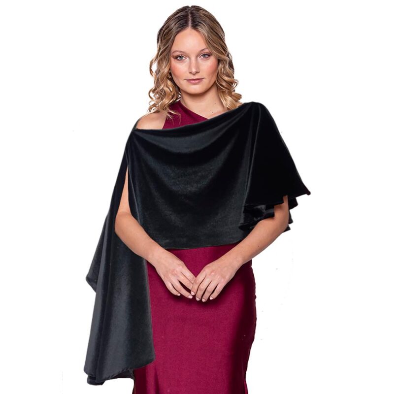 Tapado Capa Multiforma Catania Negro Terciopelo Maria Paskaro