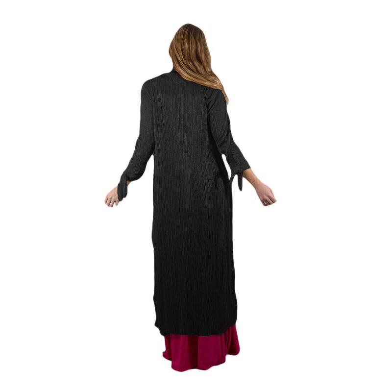 Tapado Kimono Largo Verona Negro Transparente Metalizado Maria Paskaro