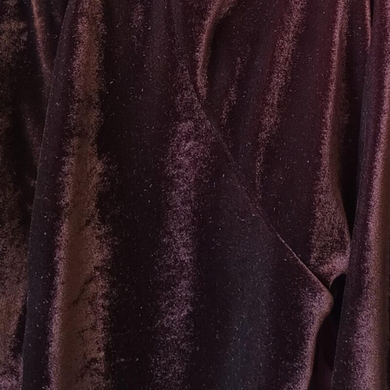 Tapado Kimono Largo Verona Chocolate Terciopelo  Maria Paskaro