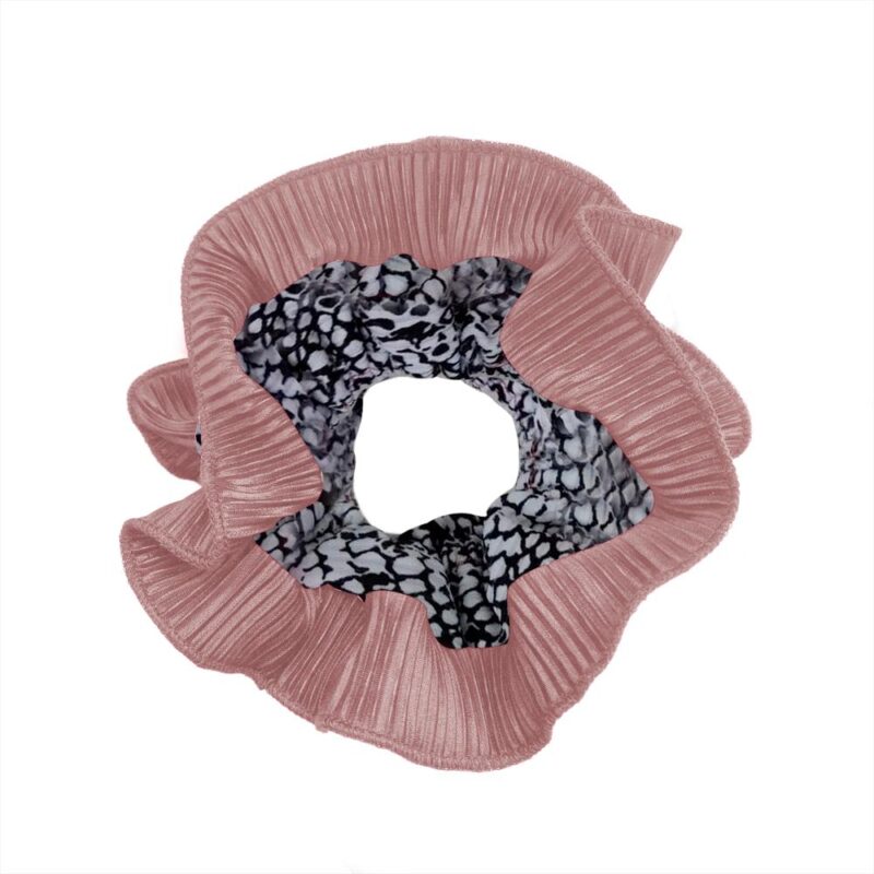 Scrunchie Collet Begonia M Piton Rosado Plisado Maria Paskaro