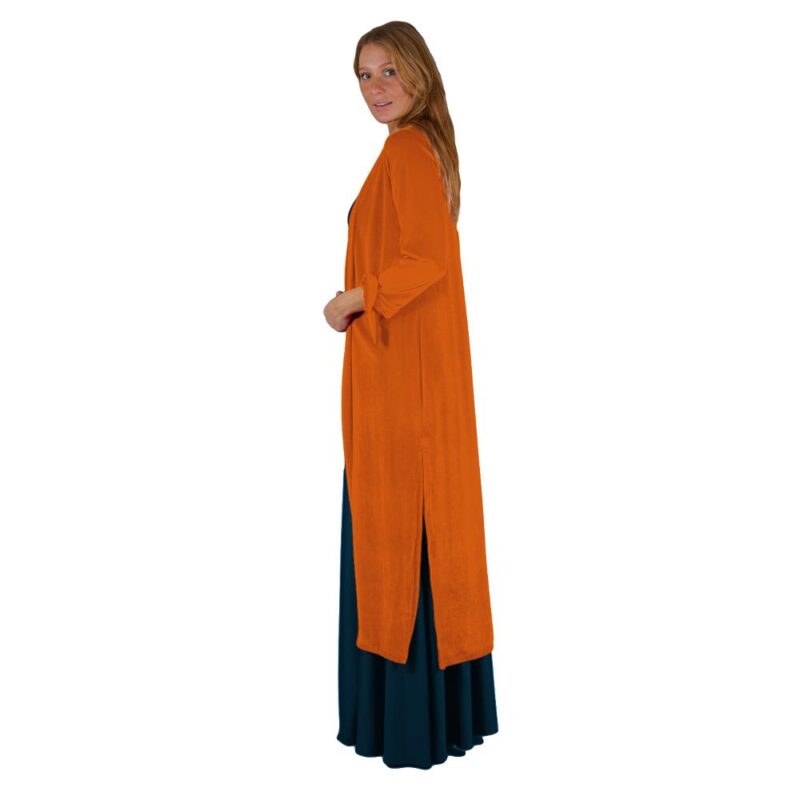 Tapado Kimono Largo Verona Naranjo Terciopelo Maria Paskaro