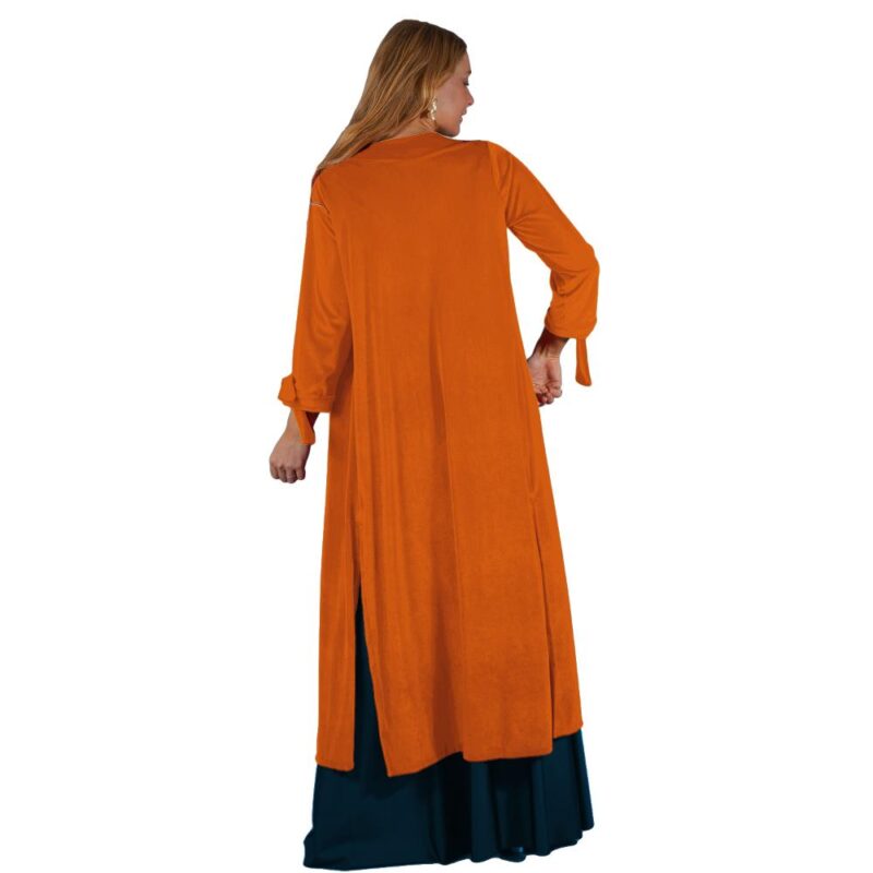 Tapado Kimono Largo Verona Naranjo Terciopelo Maria Paskaro