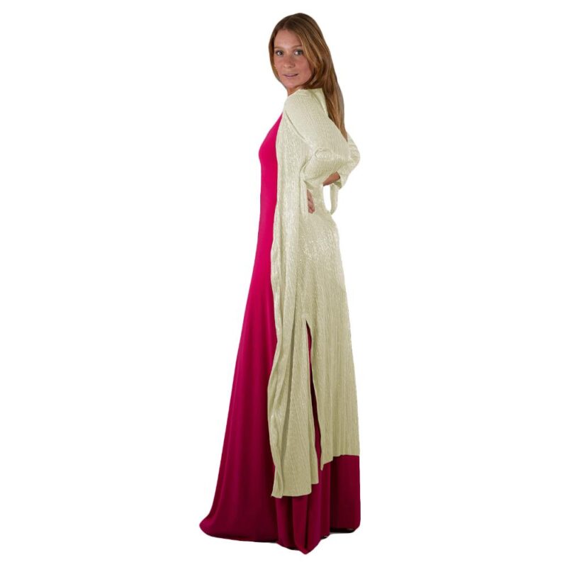 Tapado Kimono Largo Verona Blanco Invierno Transparente Maria Paskaro