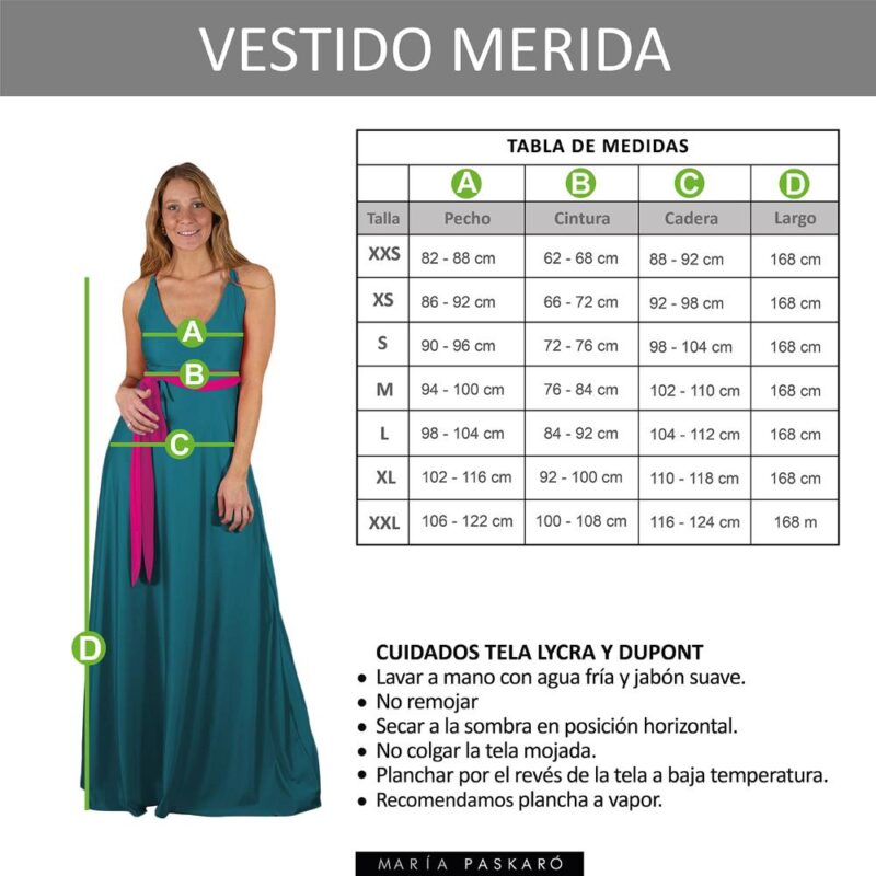 Vestido Largo Merida Fucsia Tira Coral Lycra Maria Paskaro