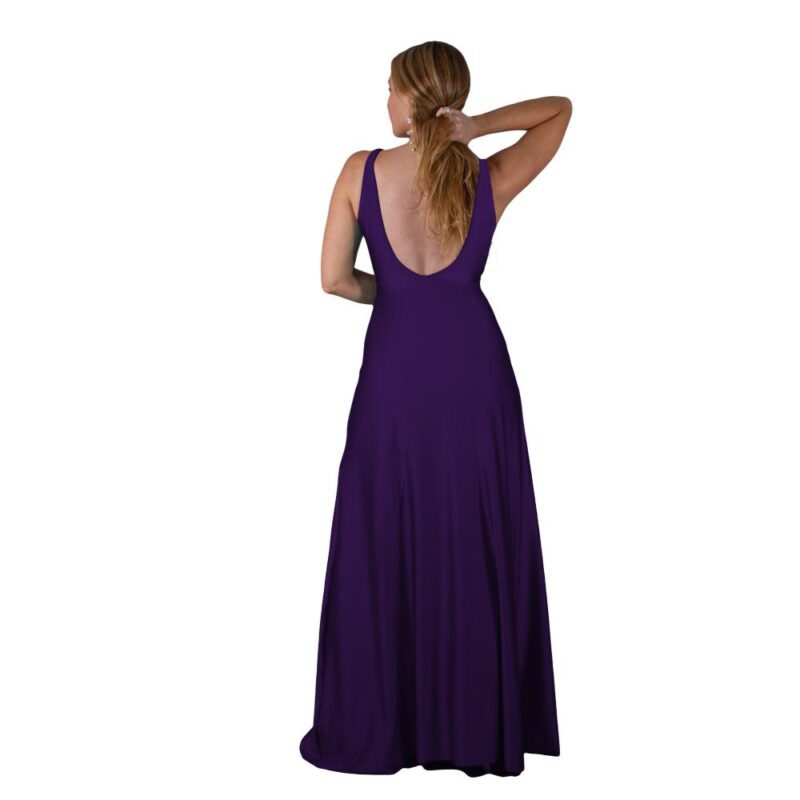 Vestido Largo Algarve Morado Lycra Dupont Maria Paskaro
