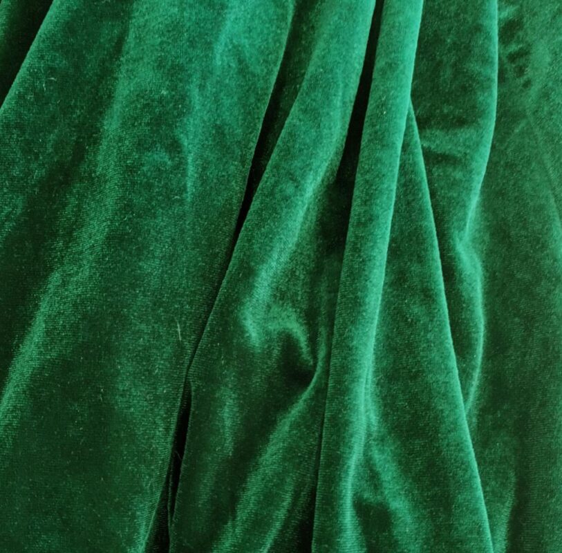 Tapado Kimono Largo Vuelos Verde Terciopelo Maria Paskaro