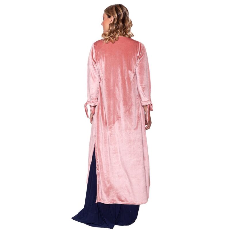 Tapado Kimono Largo Verona Palo Rosa Terciopelo  Maria Paskaro