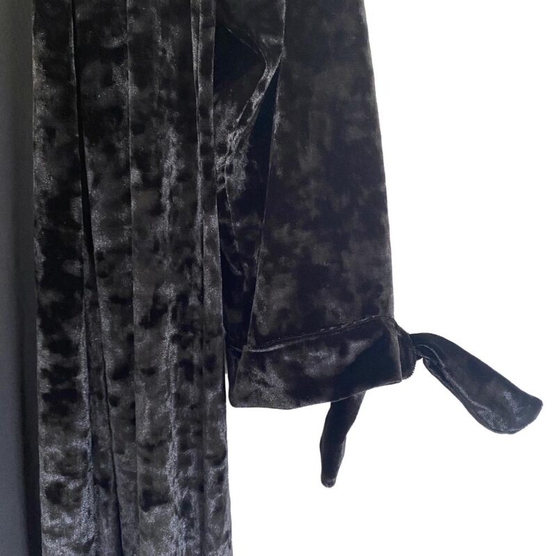 Tapado Kimono Largo Verona Negro Jaspeado Terciopelo Maria Paskaro