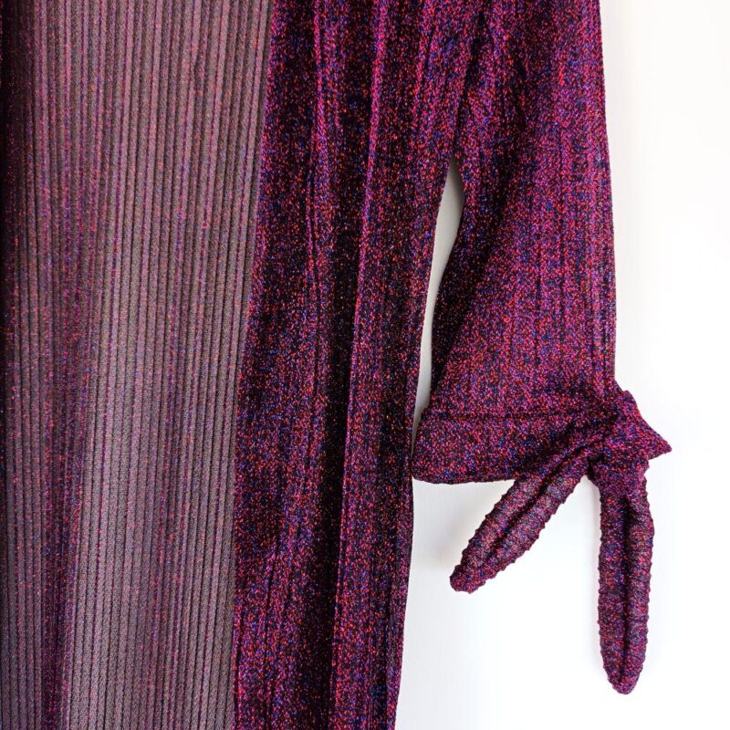 Tapado Kimono Largo Verona Cherry Multicolor Shine Transparente Maria Paskaro