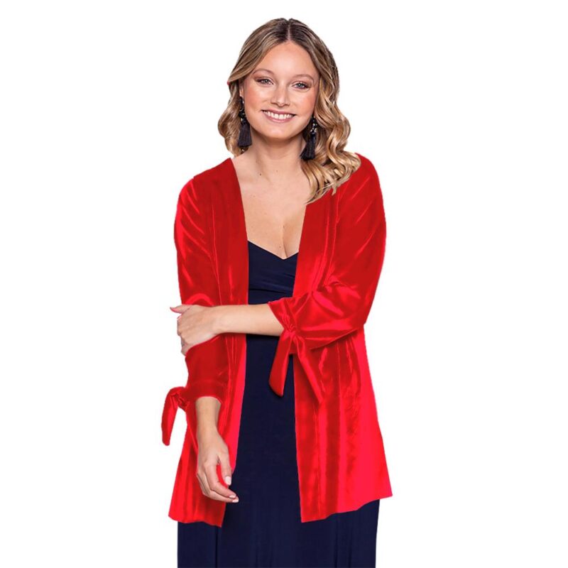 Tapado Kimono Corto Dublin Coral Terciopelo Maria Paskaro