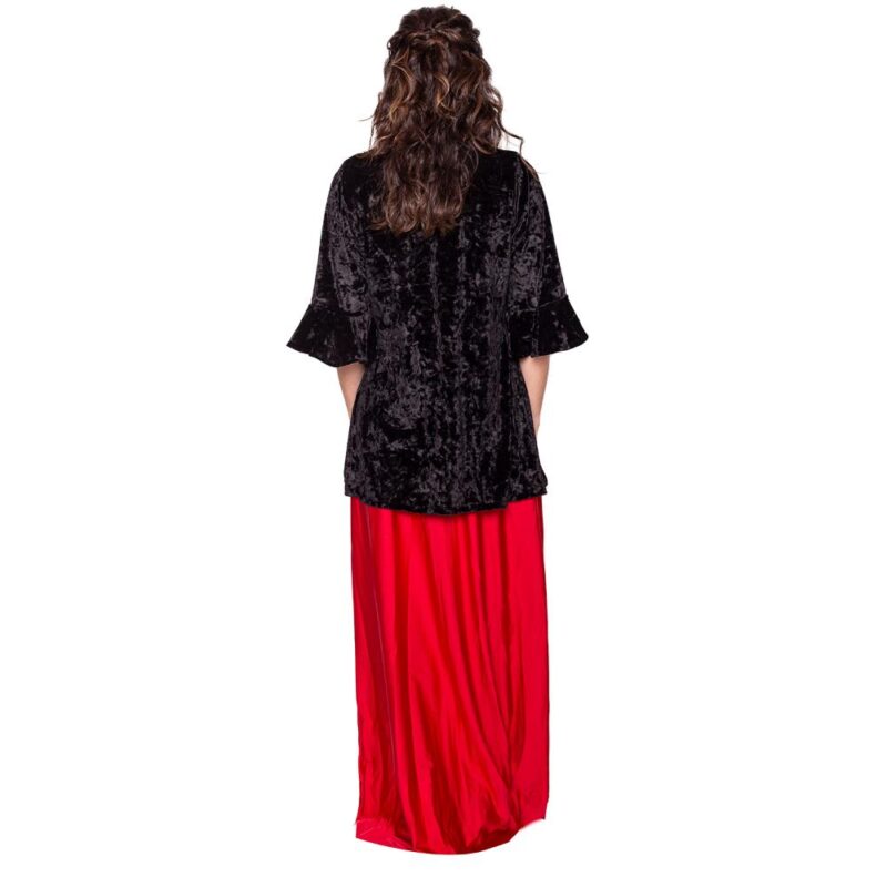 Tapado Kimono Corto Turin Negro Terciopelo Jaspeado Maria Paskaro