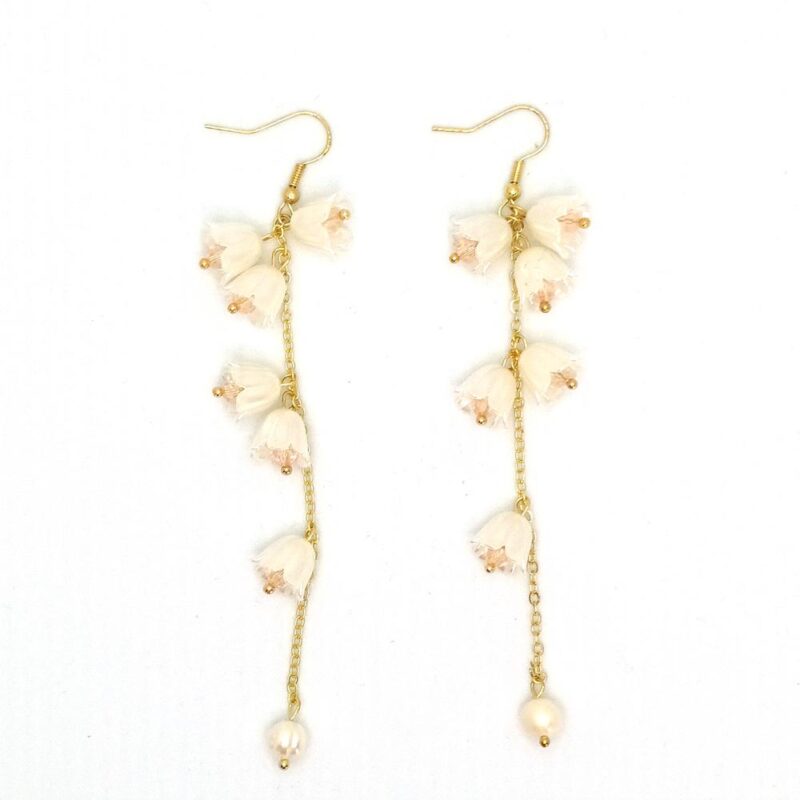Aros Cala Flores Blancas Dorado Maria Paskaro
