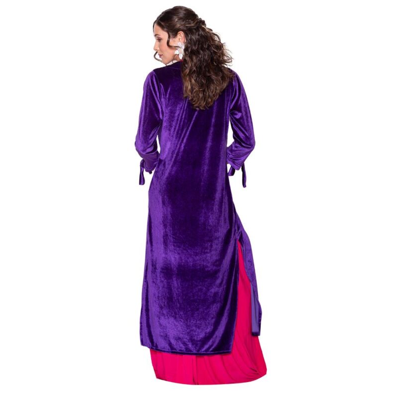 Tapado Kimono Largo Verona Purpura Terciopelo Maria Paskaro