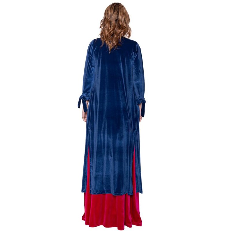 Tapado Kimono Largo Verona Azul Francia Terciopelo Maria Paskaro