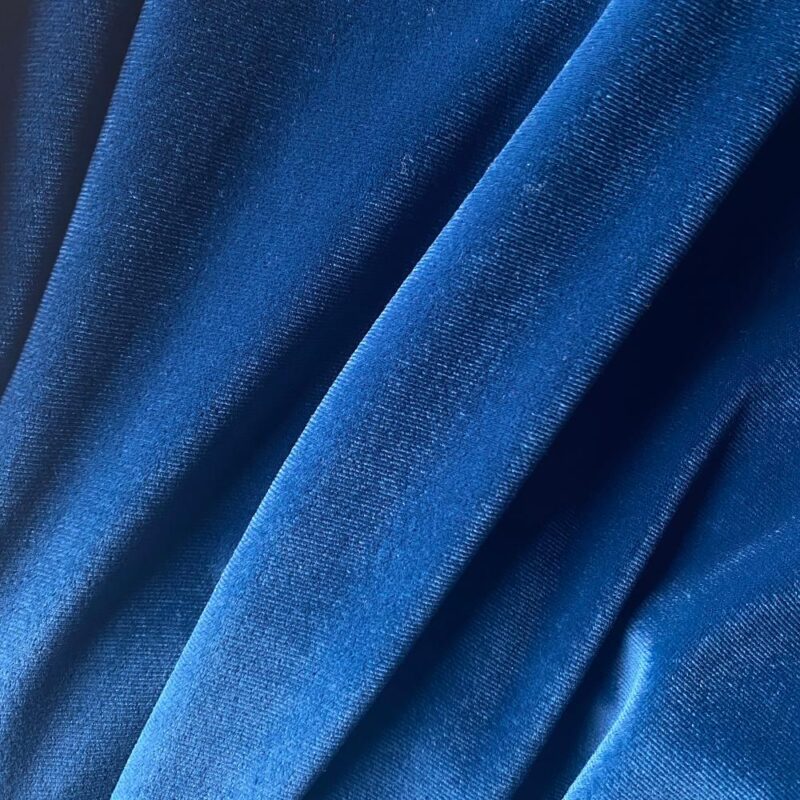 Tapado Kimono Largo Verona Azul Francia Terciopelo Maria Paskaro