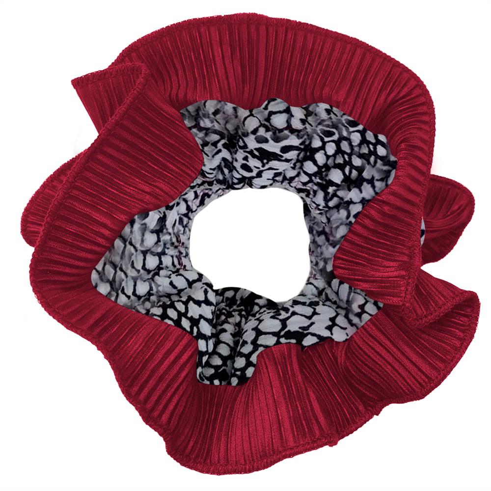 Scrunchie Collet Begonia XL Piton Cherry Plisado Maria Paskaro