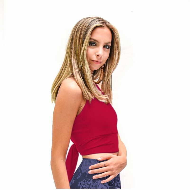 Peto Paris Frambuesa Lycra Dupont Con Lazo Maria Paskaro