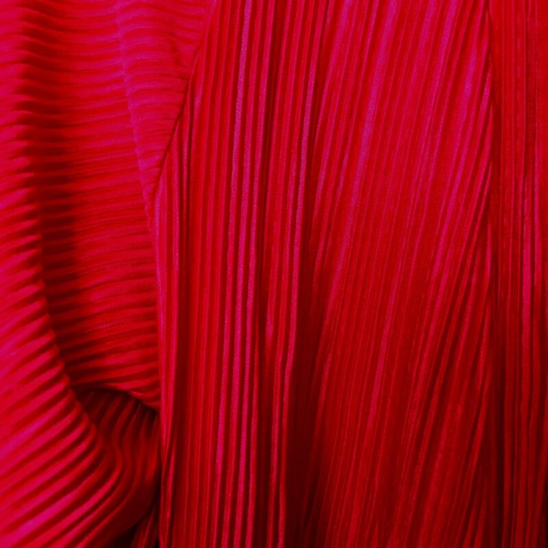 Tapado Kimono Largo Santini Rojo Carmesi Plisado Maria Paskaro