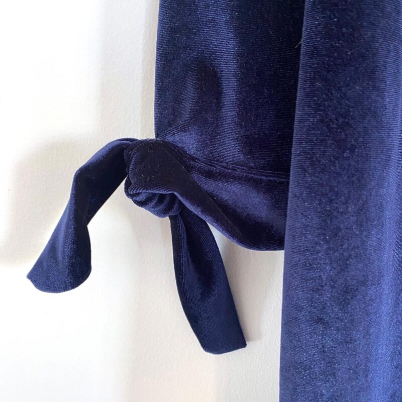 Tapado Kimono Corto Dublin Azul Terciopelo Maria Paskaro