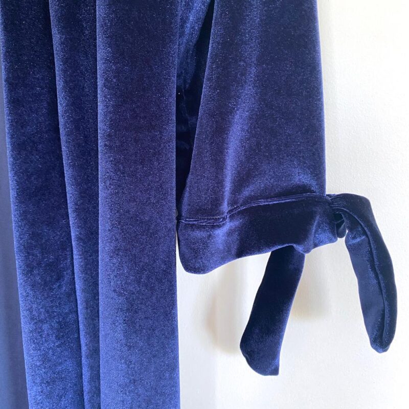 Tapado Kimono Largo Verona Azul Terciopelo Maria Paskaro