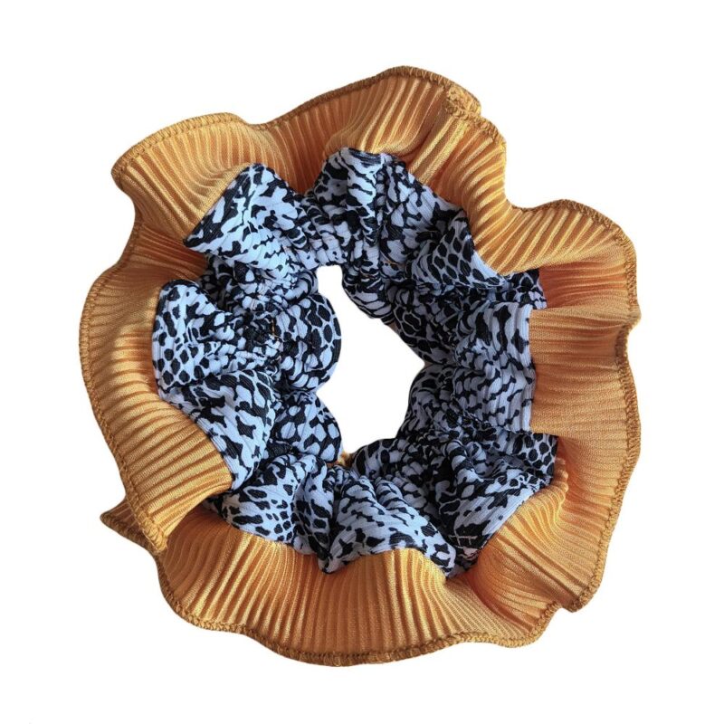 Scrunchie Collet Begonia M Piton Mostaza  Maria Paskaro