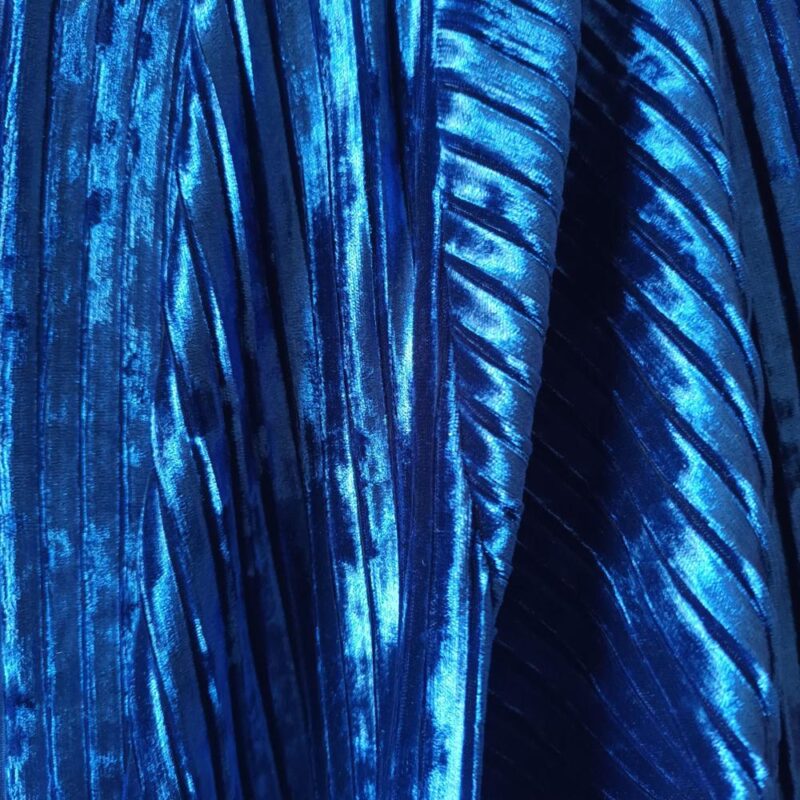 Tapado Kimono Largo Verona Azul Pizarra Terciopelo Lineas  Maria Paskaro