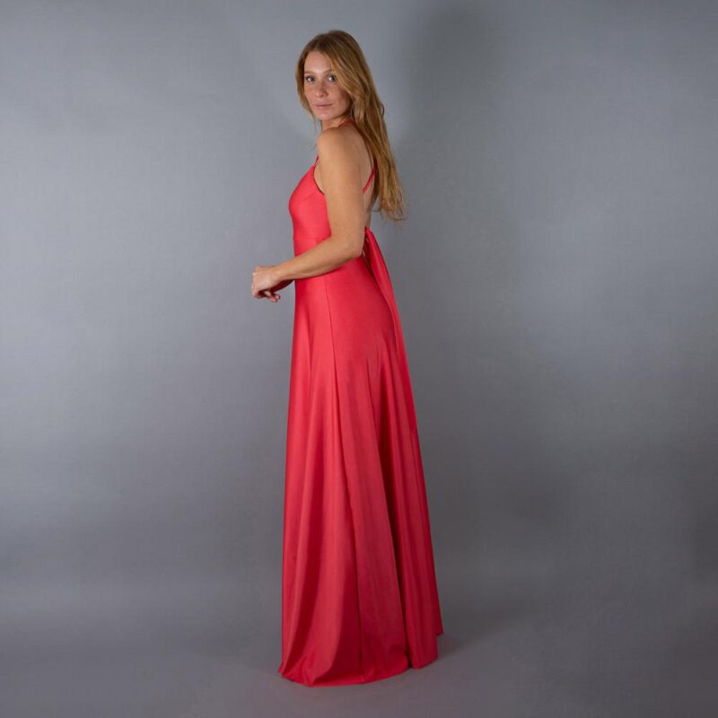 Vestido Largo Paris Coral Dupont Lazo Maria Paskaro