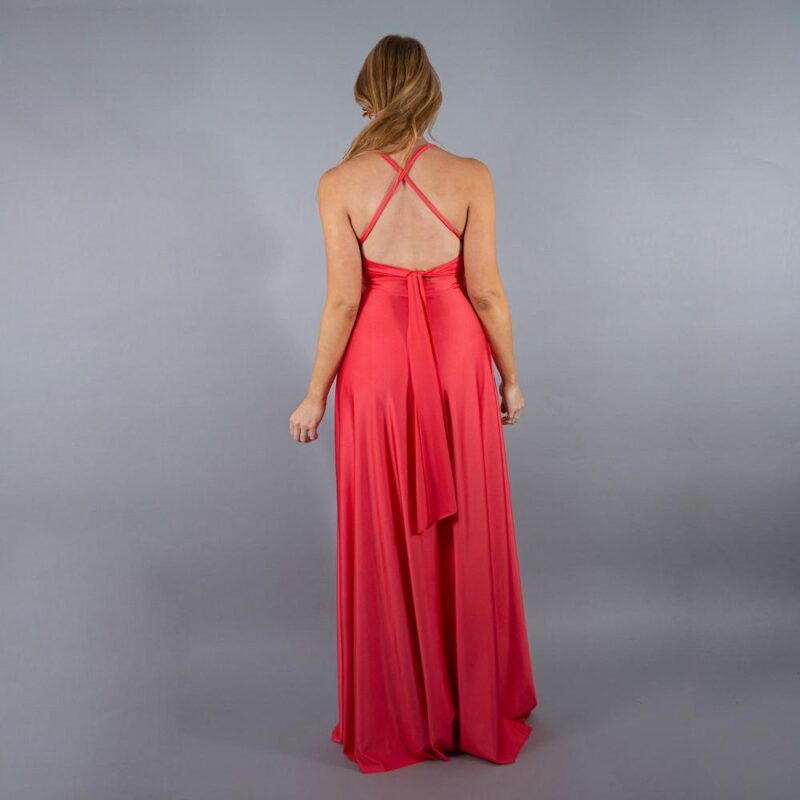 Vestido Largo Paris Coral Dupont Lazo Maria Paskaro