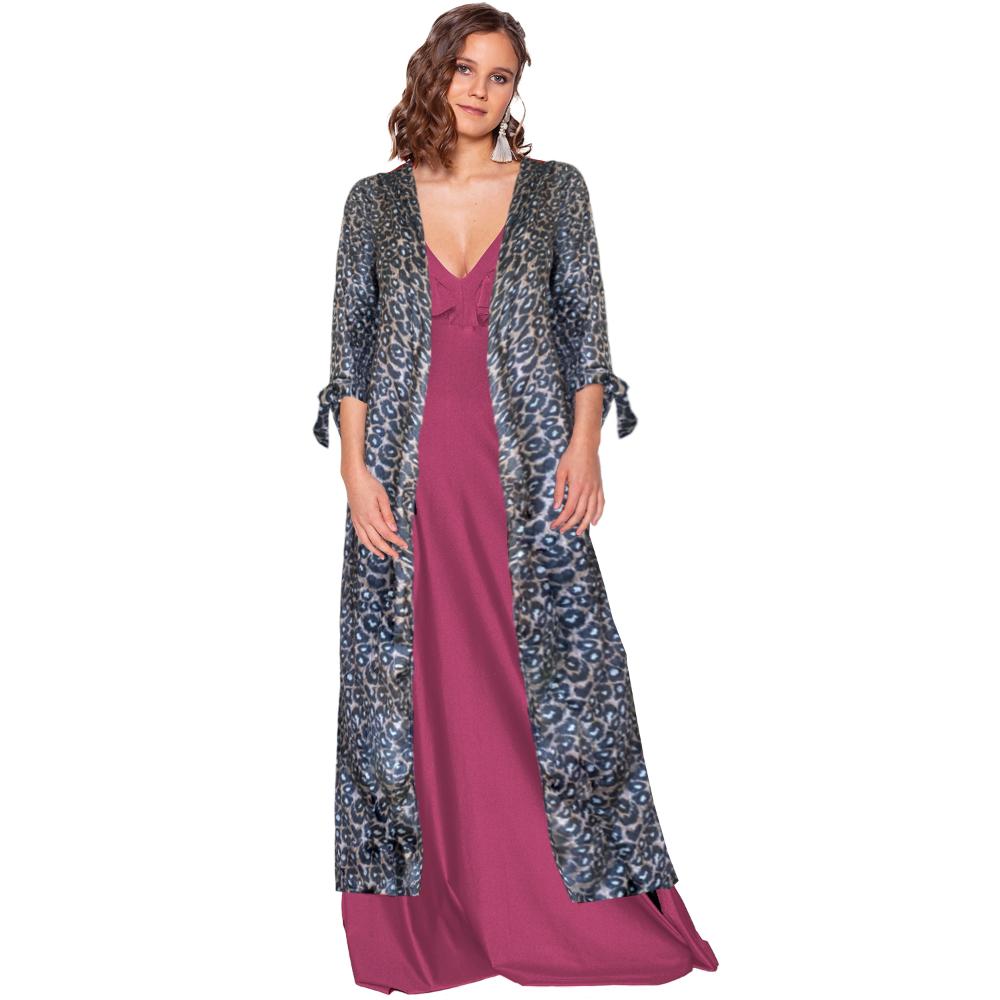 Tapado Kimono Verona Animal Brillante Terciopelo Maria Paskaro