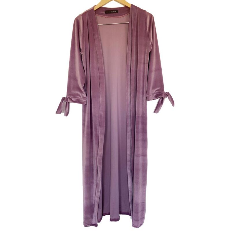 Tapado Kimono Largo Verona Lila Terciopelo Maria Paskaro