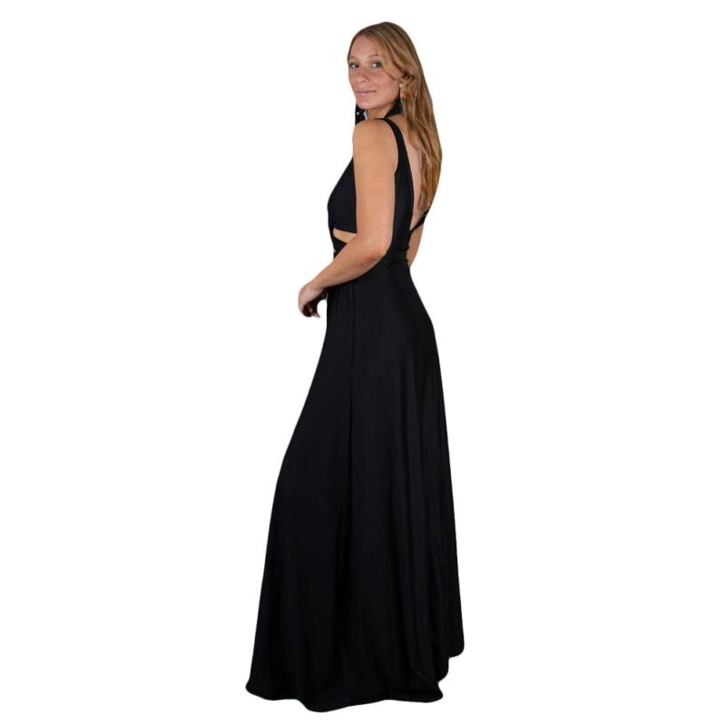 Vestido Largo Algarve Negro Lycra Dupont Maria Paskaro