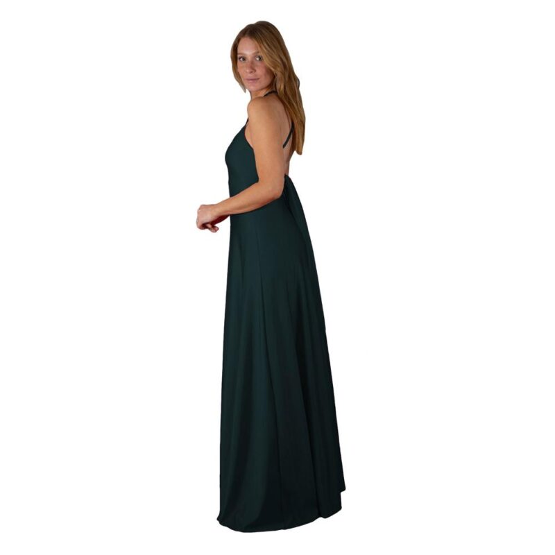 Vestido Largo Paris Verde  Lycra Lazo Maria Paskaro