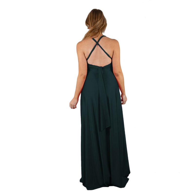 Vestido Largo Paris Verde  Lycra Lazo Maria Paskaro