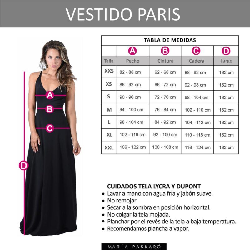 Vestido Largo Paris Verde  Lycra Lazo Maria Paskaro