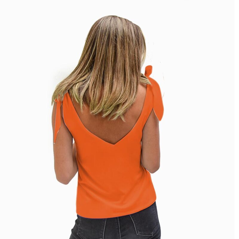 Polera Krabi Naranjo Lycra Lazos Tirantes Maria Paskaro