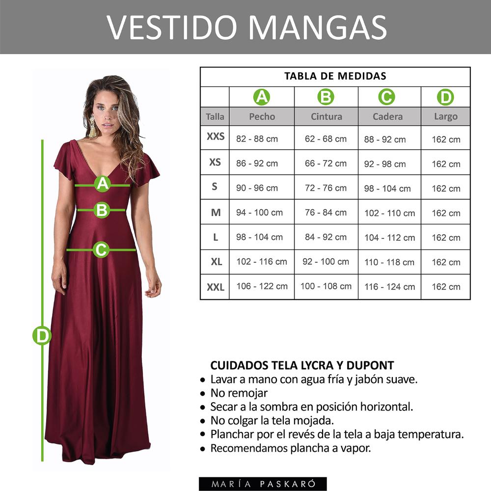 Vestido Largo Mangas Naranjo Lycra Lazo Espalda