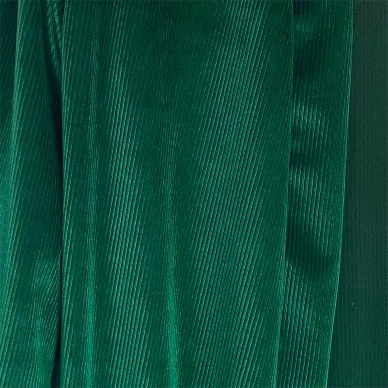 Tapado Kimono Largo Verona Verde Botella Lineas Terciopelo Maria Paskaro