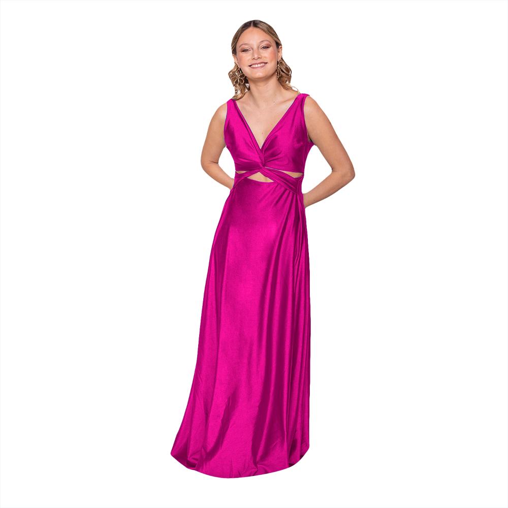 Vestido Largo Algarve Magenta Dupont Maria Paskaro