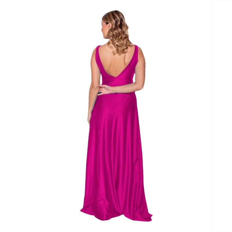 Vestido Largo Algarve Magenta Dupont Maria Paskaro