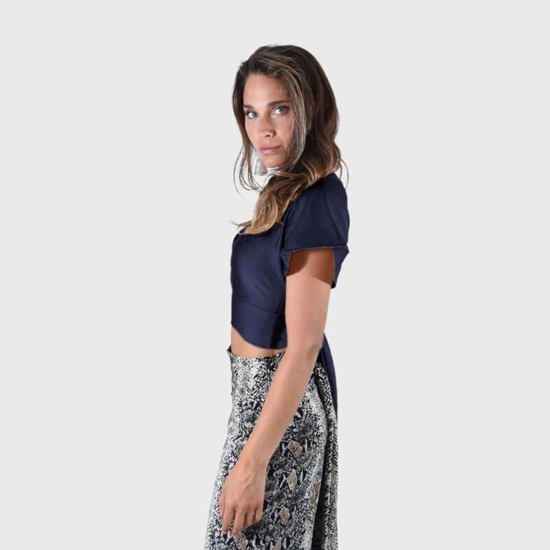 Peto Roma Azul Marino Lycra Maria Paskaro