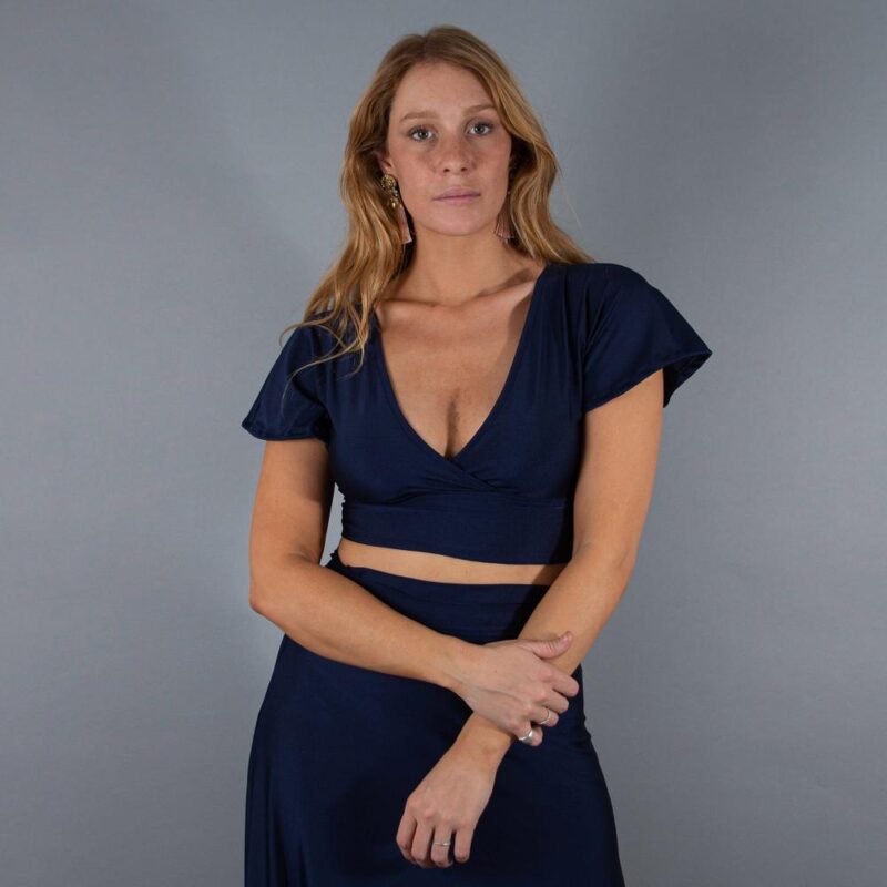 Peto Roma Azul Marino Lycra Maria Paskaro