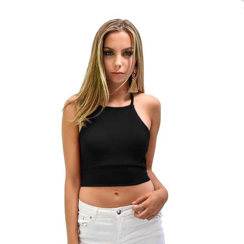 Peto Perena Negro Lycra Halter Lazo Espalda Maria Paskaro