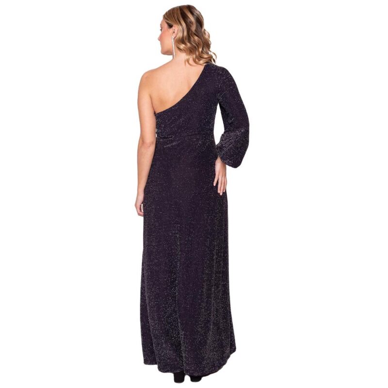 Vestido Largo Gracia Azul Brillo Lycra Maria Paskaro