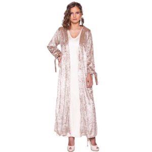 Tapado Kimono Largo Verona Dorado Jaspeado Terciopelo Maria Paskaro