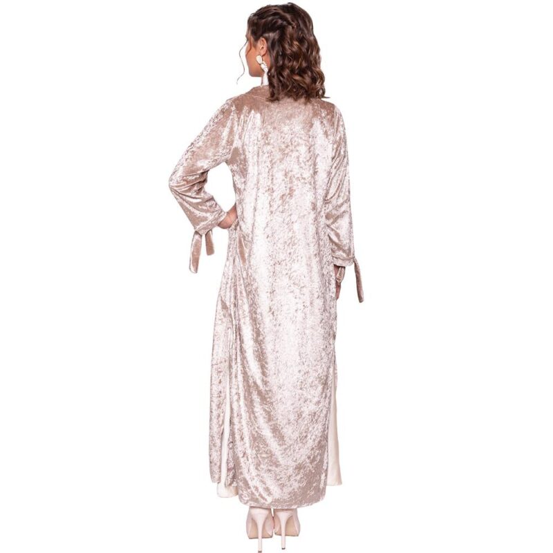 Tapado Kimono Largo Verona Dorado Jaspeado Terciopelo Maria Paskaro
