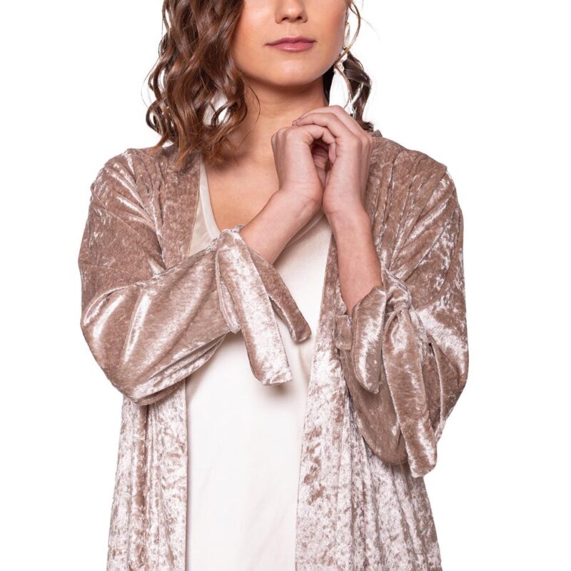 Tapado Kimono Largo Verona Dorado Jaspeado Terciopelo Maria Paskaro