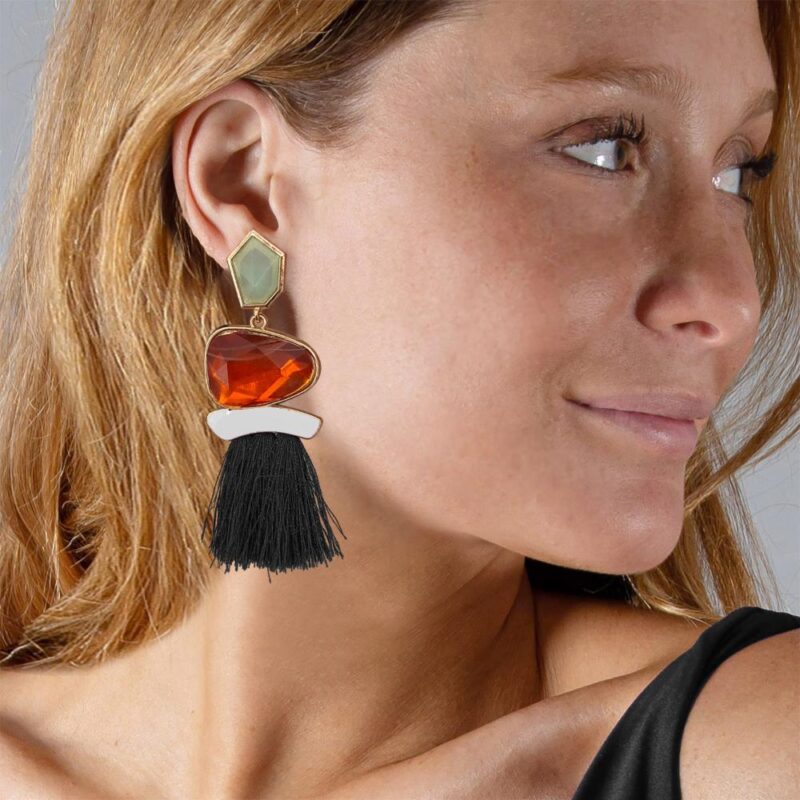 Aros Valdivia Negro Fleco María Paskaro
